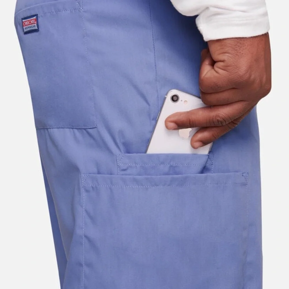 Cherokee Ceil (Blue) Scrub Pants with Utility Pocket - Picture 1 of 4
